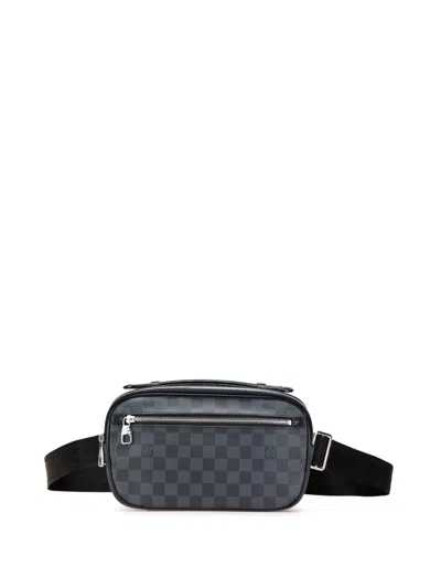 Pre-owned Louis Vuitton 2016 Damier Graphite Ambler Belt Bag In Black
