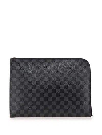 Pre-owned Louis Vuitton 2016 Damier Graphite Pochette Jour Gm Clutch Bag