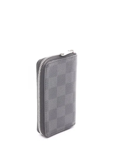 Pre-owned Louis Vuitton 2016 Damier Graphite Zippy Coin Pouch In Black