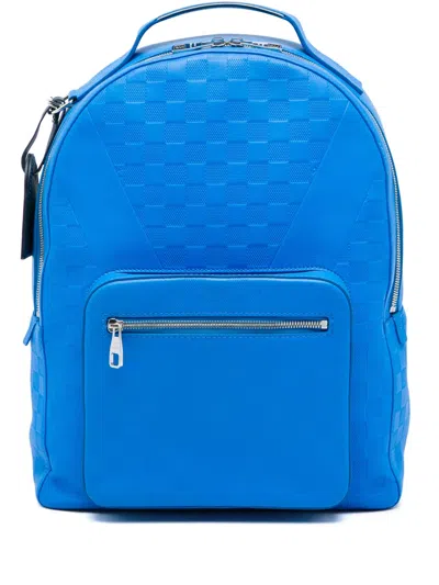 Pre-owned Louis Vuitton 2016 Damier Infini Josh Backpack In Blue