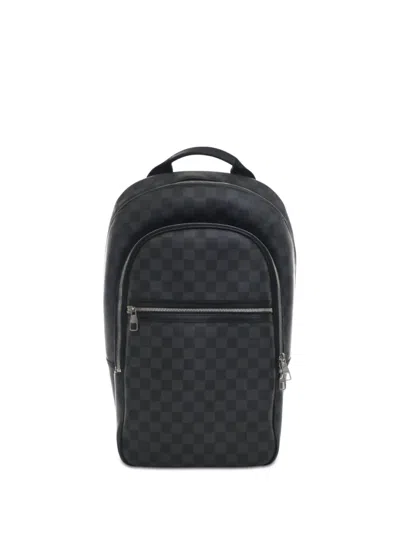 Pre-owned Louis Vuitton 2016 Damier Infini Michael Backpack In Black