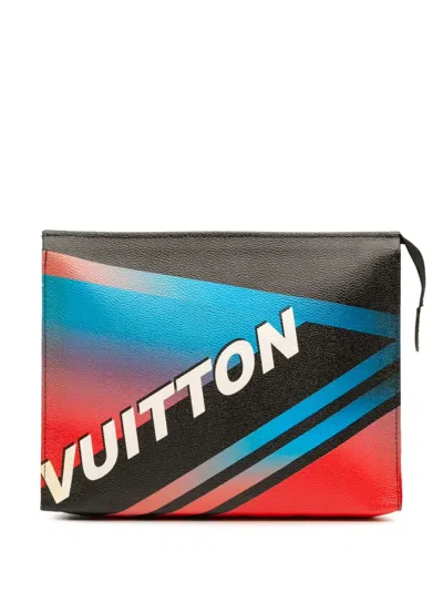 Pre-owned Louis Vuitton 2016 Damier Race Toiletry Pouch 26 Clutch Bag In Multi
