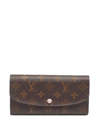 Pre-owned Louis Vuitton 2016 Emilie Monogram-pattern Wallet In Brown