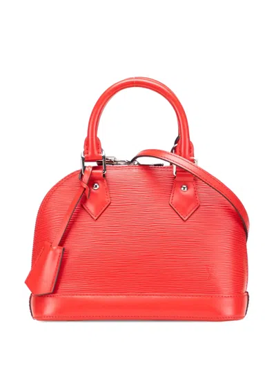 Pre-owned Louis Vuitton 2016 Epi Alma Bb Satchel In Red