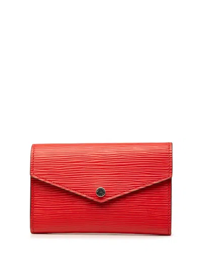 Pre-owned Louis Vuitton 2016 Epi Clefs Rabat Key Pouch Coin Pouch In Red