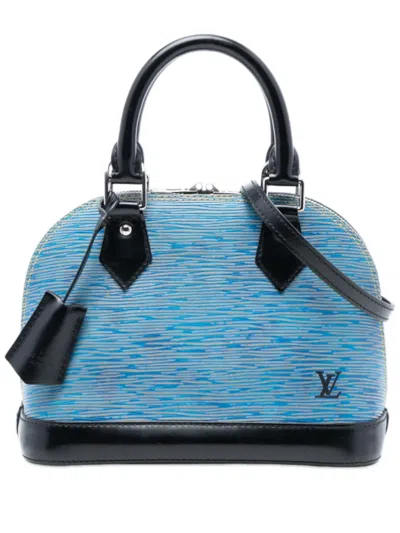 Pre-owned Louis Vuitton 2016 Epi Denim Alma Bb Satchel In Black