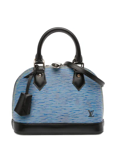 Pre-owned Louis Vuitton 2016 Epi Denim Alma Bb Satchel In Blue