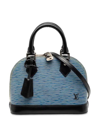 Pre-owned Louis Vuitton 2016 Epi Denim Alma Bb Satchel In Blue