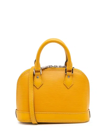 Pre-owned Louis Vuitton 2016 Epi Nano Alma Satchel In Yellow