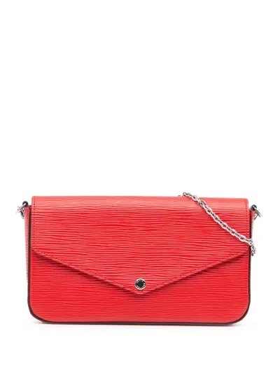 Pre-owned Louis Vuitton 2016 Epi Pochette Felicie Crossbody Bag In Red
