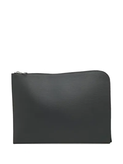 Pre-owned Louis Vuitton 2016 Epi Pochette Jour Gm Clutch Bag In Black