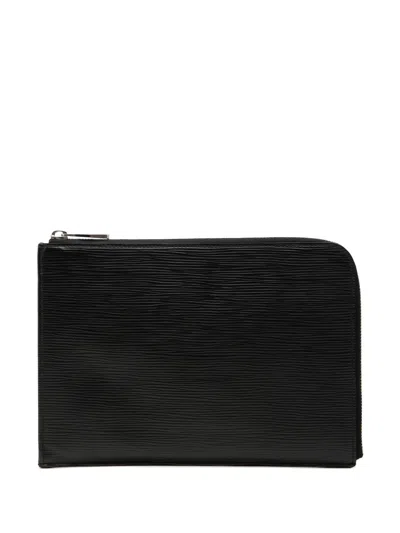 Pre-owned Louis Vuitton 2016 Epi Pochette Jour Pm Clutch Bag In Black