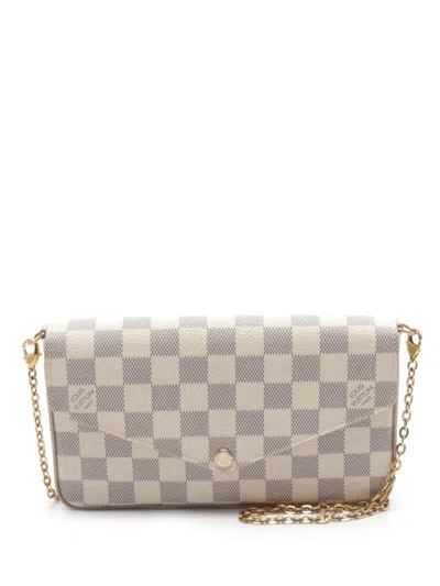 Pre-owned Louis Vuitton 2016 Felicie Clutch Bag In Neutrals