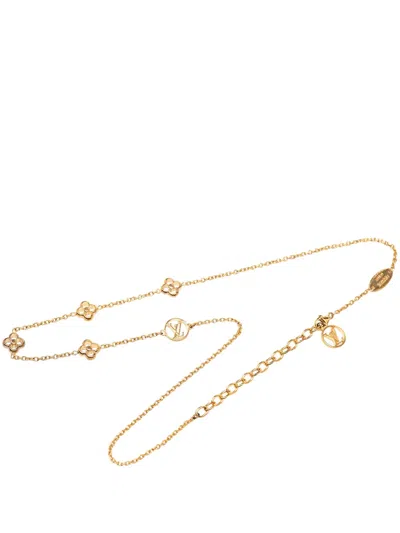 Pre-owned Louis Vuitton 2016 Gold Plated Flower Full Necklace Costume Necklace