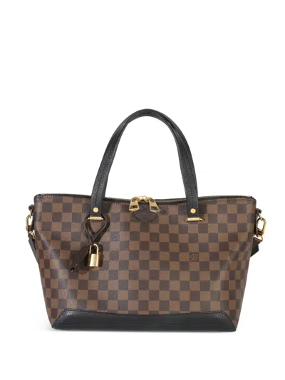 Pre-owned Louis Vuitton 2016 Hyde Park Ebène Canvas Tote Bag In Brown
