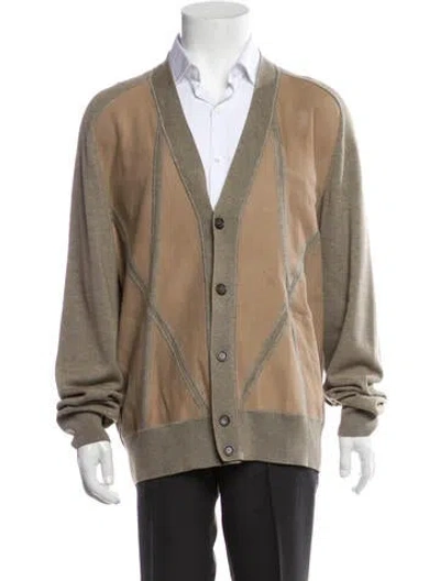 Pre-owned Louis Vuitton 2016 Lamb Leather Cardigan In Brown