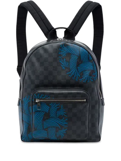 Pre-owned Louis Vuitton 2016 Limited Edition Damier Graphite Rope Josh Backpack In Black