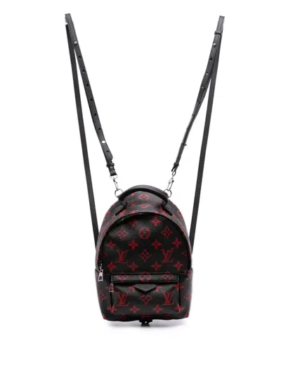 Pre-owned Louis Vuitton 2016 Limited Edition Monogram Infrarouge Mini Palm Springs Backpack In Black