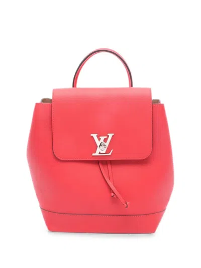 Pre-owned Louis Vuitton 2016 Lockme Leather Backpack In Red