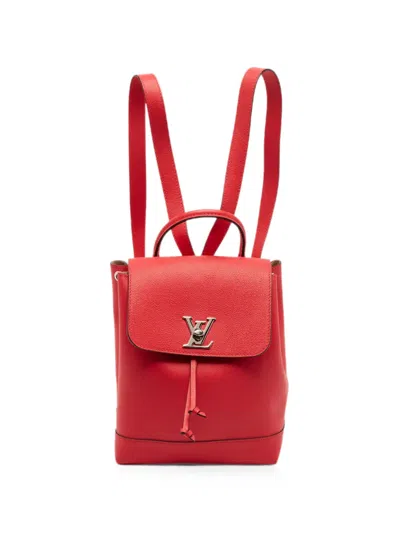 Pre-owned Louis Vuitton 2016 Lockme Leather Backpack In Red