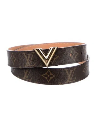 Pre-owned Louis Vuitton 2016 Lv Monogram Belt In Brown