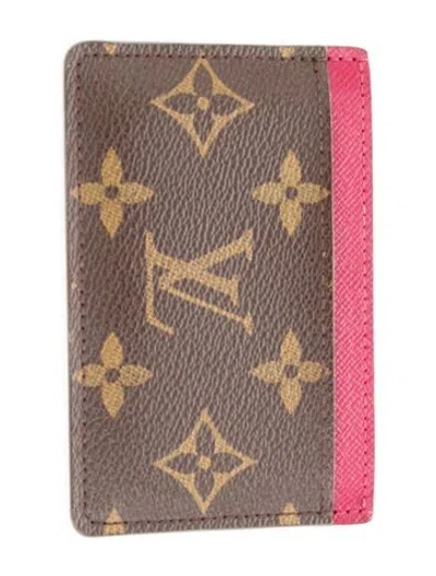 Pre-owned Louis Vuitton 2016 Lv Monogram Card Holder In Brown