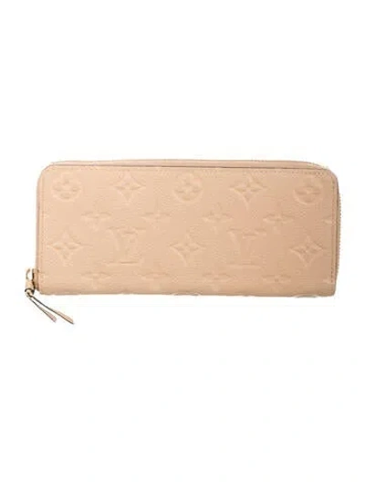 Pre-owned Louis Vuitton 2016 Lv Monogram Clemence Wallet In Neutrals