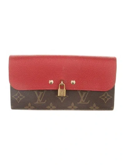 Pre-owned Louis Vuitton 2016 Lv Monogram Venus Wallet In Red