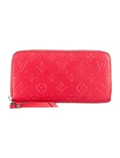 Pre-owned Louis Vuitton 2016 Lv Monogram Zippy Wallet In Red