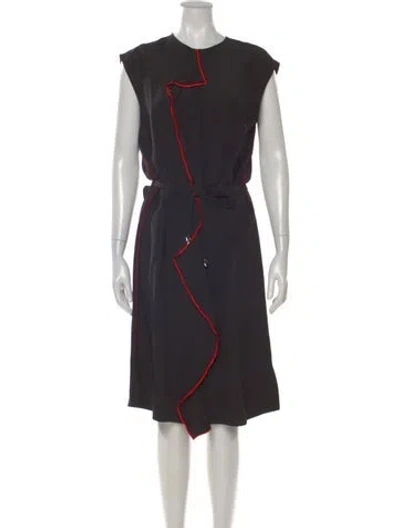 Pre-owned Louis Vuitton 2016 Midi Length Dress In Black
