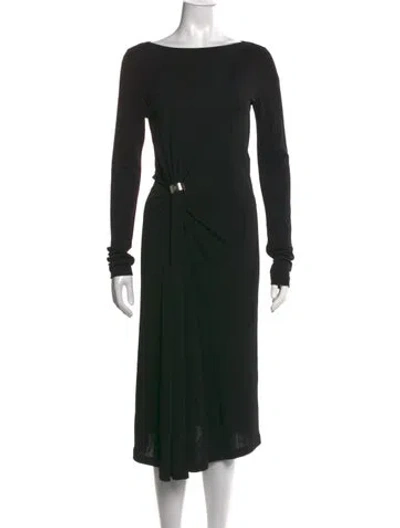 Pre-owned Louis Vuitton 2016 Midi Length Dress In Black