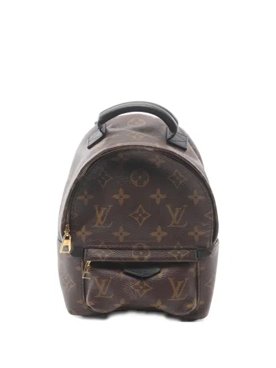 Pre-owned Louis Vuitton 2016 Mini Palm Springs Monogram-pattern Backpack In Brown