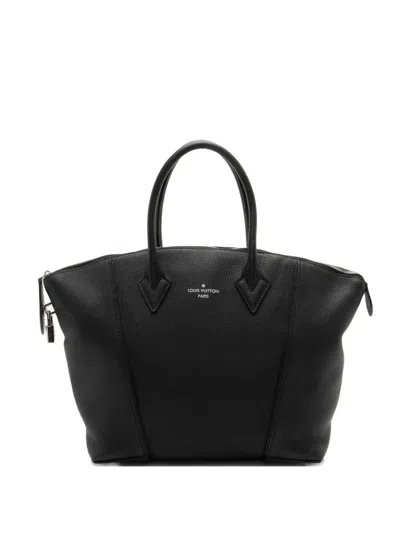 Pre-owned Louis Vuitton 2016 Mm Taurillon Leather Tote Bag In Black