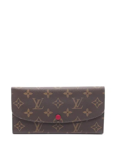 Pre-owned Louis Vuitton 2016 Monogram Bifold Long Wallet In Brown