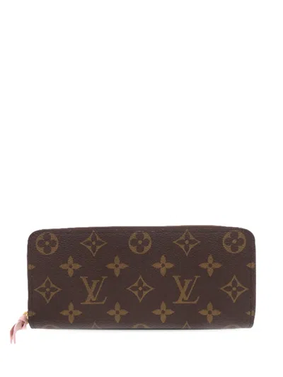 Pre-owned Louis Vuitton 2016 Monogram Clemence Wallet Long Wallets In Brown