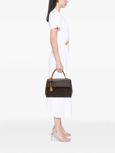 Pre-owned Louis Vuitton 2016 Monogram Cluny Mm Satchel In Brown