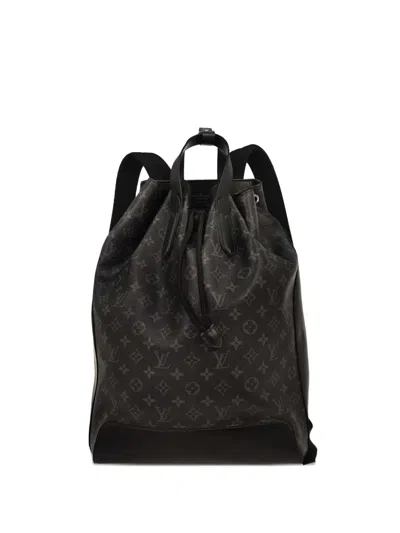 Pre-owned Louis Vuitton 2016 Monogram Eclipse Backpack In Black
