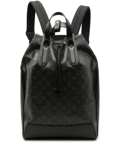Pre-owned Louis Vuitton 2016 Monogram Eclipse Explorer Backpack In Black