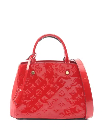 Pre-owned Louis Vuitton 2016 Monogram Embossed Leather Handbag In Red