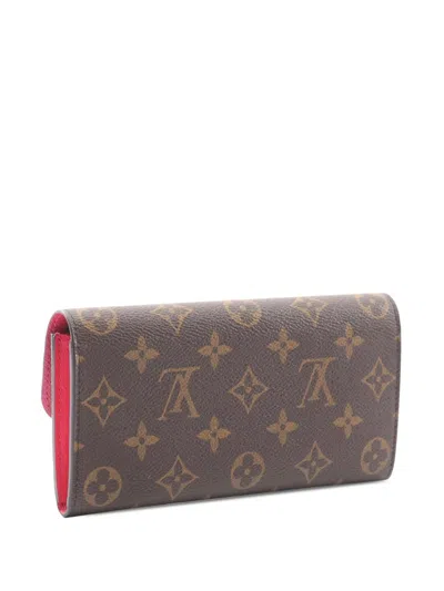 Pre-owned Louis Vuitton 2016 Monogram Emilie Wallet Long Wallets In Brown