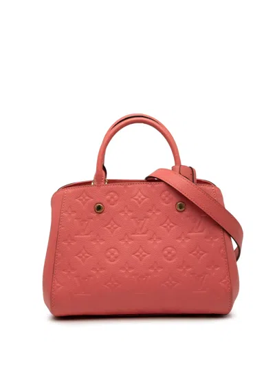 Pre-owned Louis Vuitton 2016 Monogram Empreinte Montaigne Bb Satchel In Pink