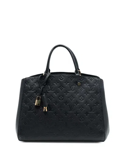 Pre-owned Louis Vuitton 2016 Monogram Empreinte Montaigne Gm Satchel In Black