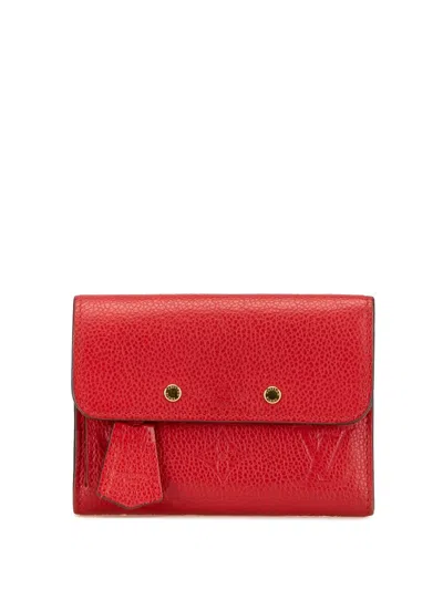 Pre-owned Louis Vuitton 2016 Monogram Empreinte Pont Neuf Wallet Small Wallets In Red