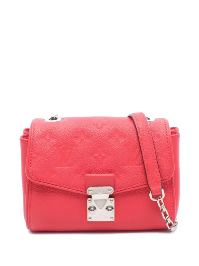 Pre-owned Louis Vuitton 2016 Monogram Empreinte Saint Germain Bb Crossbody Bag In Red
