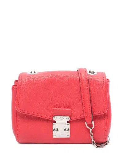Pre-owned Louis Vuitton 2016 Monogram Empreinte Saint Germain Bb Crossbody Bag In Red