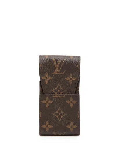 Pre-owned Louis Vuitton 2016 Monogram Etui Cigarette Case In Brown