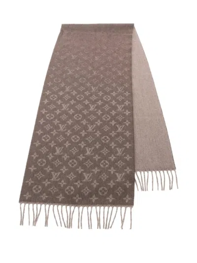Pre-owned Louis Vuitton 2016 Monogram Gradient Scarf In Brown