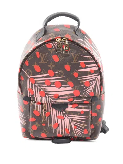 Pre-owned Louis Vuitton 2016 Monogram Jungle Dots Palm Springs Pm Backpack In Brown
