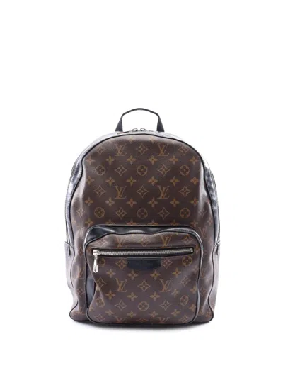 Pre-owned Louis Vuitton 2016 Monogram Macassar Josh Backpack In Brown