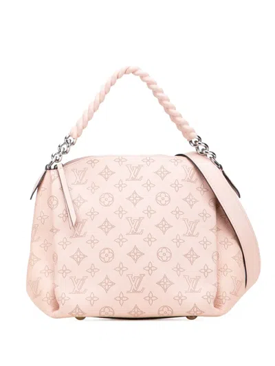 Pre-owned Louis Vuitton 2016 Monogram Mahina Babylone Chain Bb Satchel In Pink